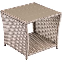 Polyrattan Beistelltisch Vedis Creme 45x45x40cm von Casaria®