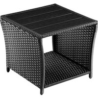 Polyrattan Beistelltisch Vedis Schwarz 45x45x40cm von Casaria®