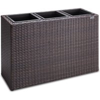 Polyrattan Blumentopf Braun 83x30,5x60cm von Casaria®