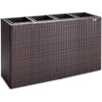 Polyrattan Blumentopf Braun 95x27x60cm von Casaria®