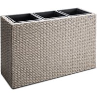 Polyrattan Blumentopf Creme 83x30,5x60cm von Casaria®