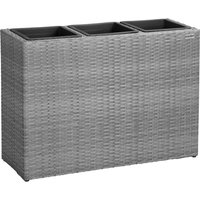 Polyrattan Blumentopf Grau 83x30,5x60cm von Casaria®