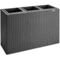 Polyrattan Blumentopf Schwarz 83x30,5x60cm von Casaria®