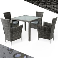 Polyrattan Garten-Sitzgruppe Bali 5-tlg Grau/Anthrazit von Casaria®