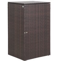 Polyrattan Mülltonnenbox Braun 115x65x80cm von Casaria®