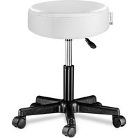 Rollhocker Kunstleder Weiß 360° drehbar von Casaria®