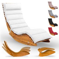 Saunaliege Java Akazie FSC®-zertifiziert mit Auflage Creme von Casaria®