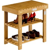 Schuhregal 2in1 Akazienholz FSC®-zertifiziert 50x33x46cm von Casaria®