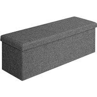 Sitzbank Dunkelgrau 115x38x38cm mit Stauraum faltbar von Casaria®