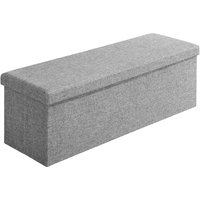 Sitzbank Grau 115x38x38cm mit Stauraum faltbar von Casaria®