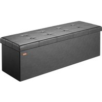 Sitzbank Schwarz 115x38x38cm mit Stauraum faltbar von Casaria®