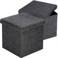 Sitzhocker 2er-Set Dunkelgrau 40x40x40cm faltbar von Casaria®