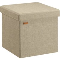 Sitzhocker Beige 38x38x38cm faltbar von Casaria®