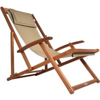 Sonnenliege Creme Akazienholz 94x60x94cm von Casaria®