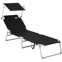 Sonnenliege Hawaii Anthrazit Alu 195x60x30cm von Casaria®