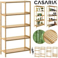 Standregal Badregal Bambus 130x60x26cm Ablagen höhenverstellbar von Casaria®