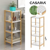 Standregal Bambus Weiß 110x33x34cm von Casaria®