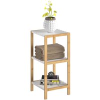 Standregal Bambus Weiß 80x33x34cm von Casaria®