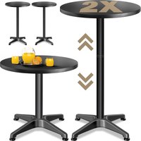 Stehtisch 2er-Set Schwarz Alu Ø60cm höhenverstellbar von Casaria®