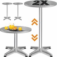 Stehtisch 2er-Set Silber Alu Ø60cm höhenverstellbar von Casaria®