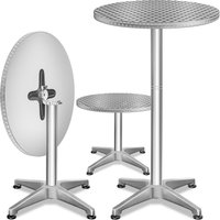 Stehtisch 2er-Set Silber Alu Ø60cm klappbar, höhenverstellbar von Casaria®