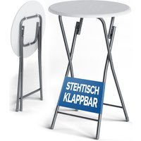 Stehtisch Weiß Holzdekor Ø60cm klappbar von Casaria®