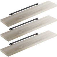 Wandregal Schweberegal 110cm 3er-Set Eiche + Halterung von Casaria®