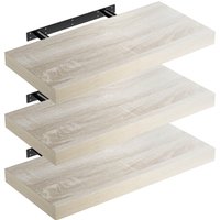Wandregal Schweberegal 50cm 3er-Set Eiche + Halterung von Casaria®