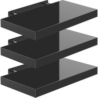 Wandregal Schweberegal 50cm 3er-Set Hochglanz Schwarz + Halterung von Casaria®