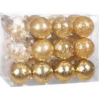 Weihnachtsbaumkugeln Gold 24-tlg. 8cm von Casaria®