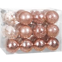 Weihnachtsbaumkugeln Roségold 24-tlg. 6cm von Casaria®