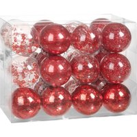 Weihnachtsbaumkugeln Rot 24-tlg. 8cm von Casaria®