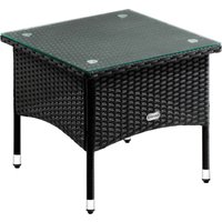 Polyrattan Beistelltisch Schwarz 50x50x45cm von Casaria®