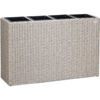 Polyrattan Blumenkasten Creme 95x27x60cm von Casaria®