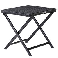 Polyrattan Klapphocker Rom 3in1 Schwarz von Casaria®