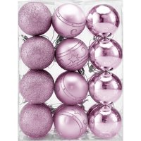 Weihnachtsbaumkugeln Pink/Rosa 24-tlg von Casaria®