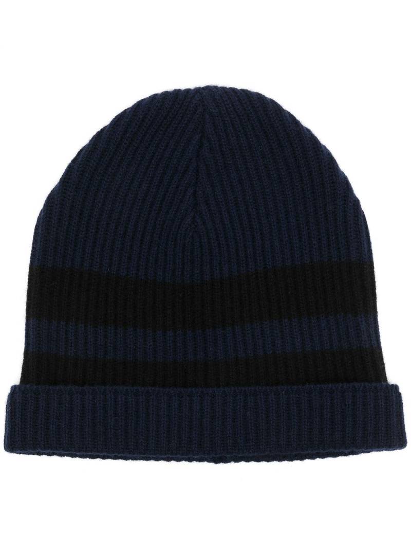 Cashmere In Love Bia cashmere striped beanie - Blue von Cashmere In Love