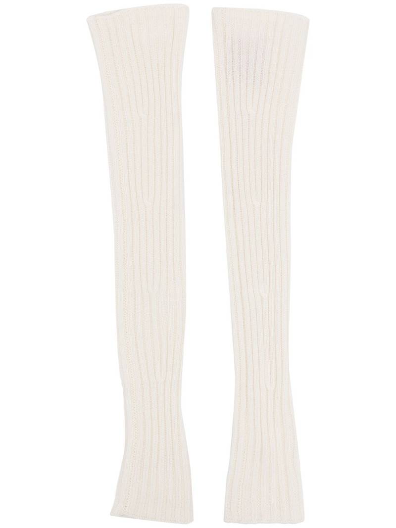 Cashmere In Love Graz cashmere fingerless arm-warmers - White von Cashmere In Love