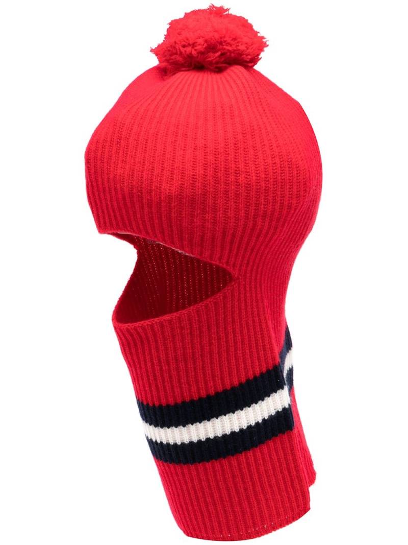 Cashmere In Love Wira pompom balaclava hat - Red von Cashmere In Love