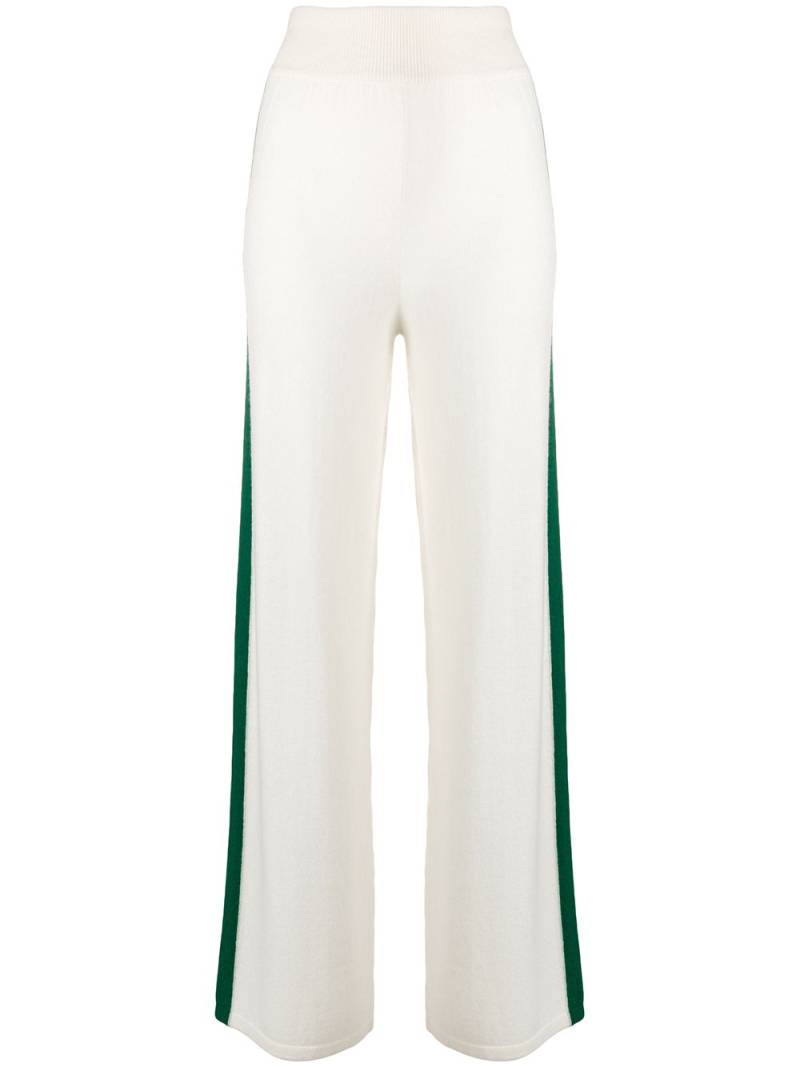 Cashmere In Love cashmere blend side stripe track pants - White von Cashmere In Love