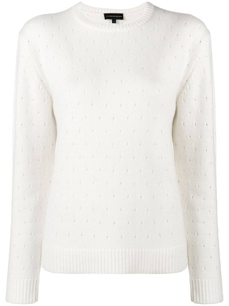 Cashmere In Love cashmere perforated pattern jumper - White von Cashmere In Love