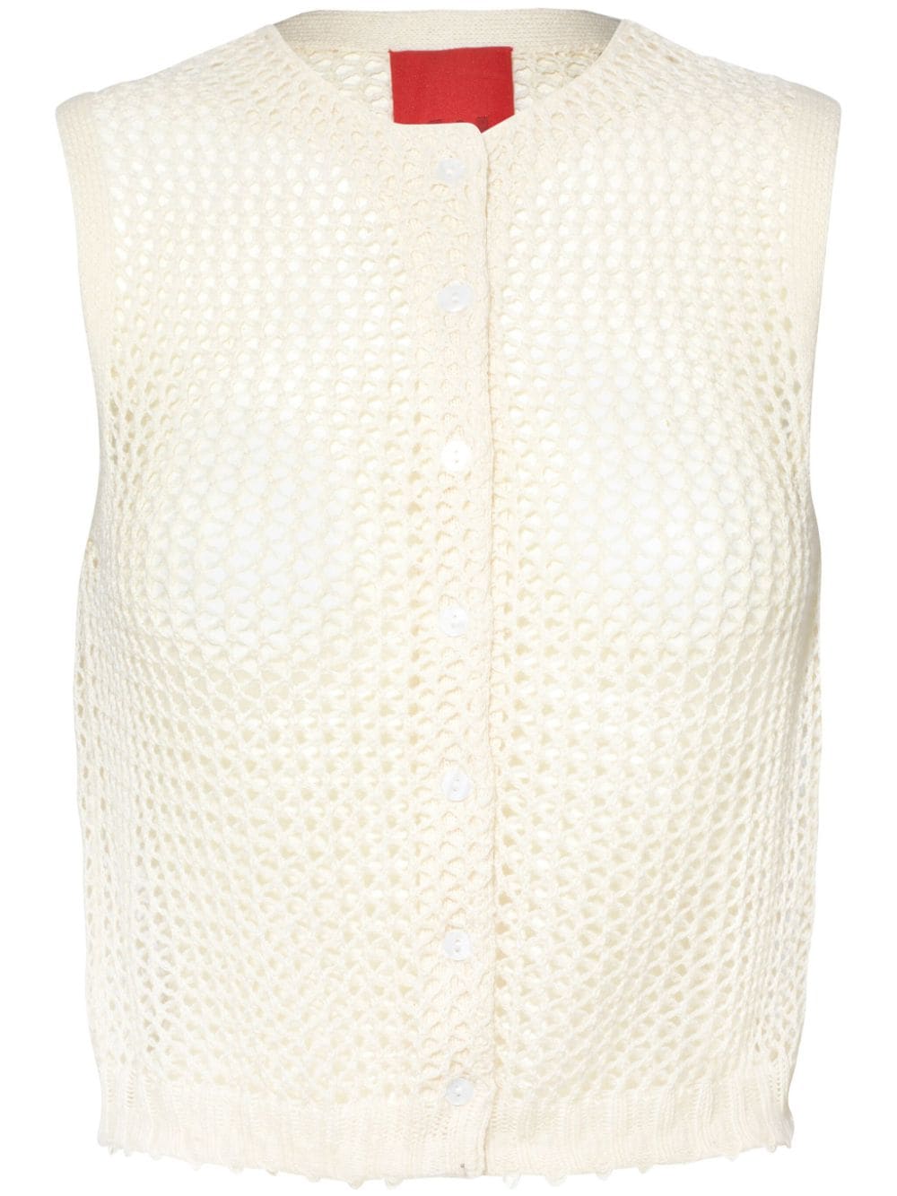 Cashmere In Love crochet buttoned vest - White von Cashmere In Love