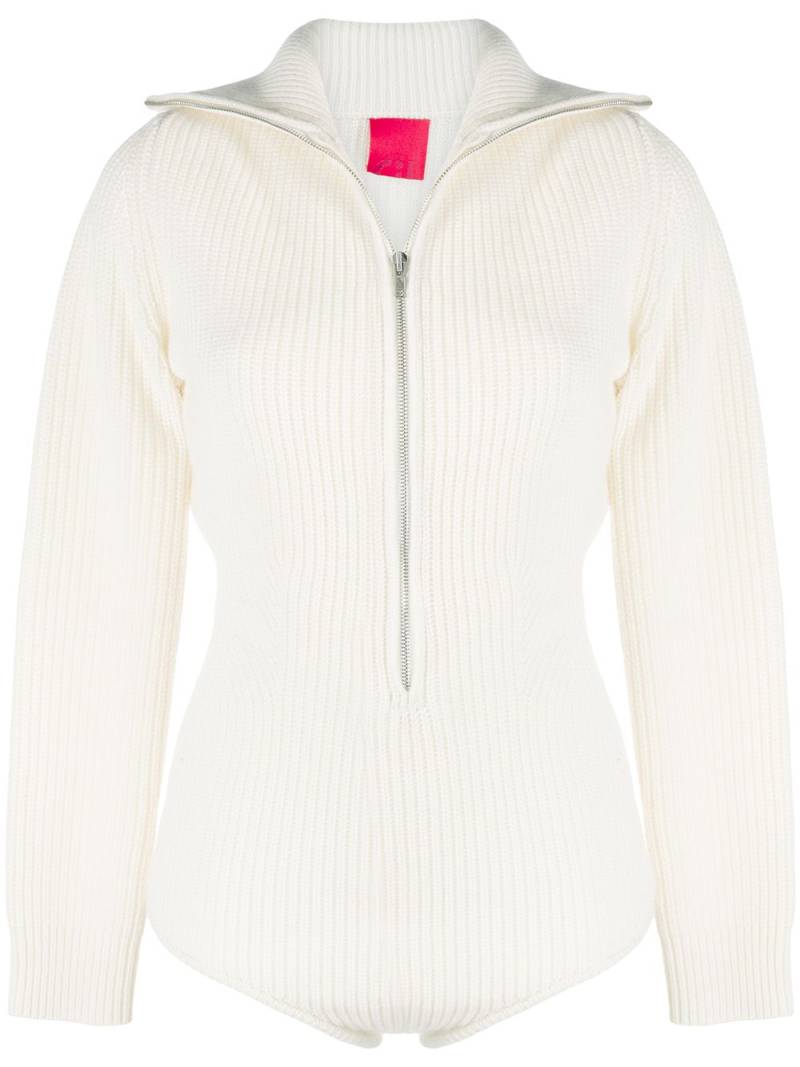 Cashmere In Love ribbed-knit high-neck bodysuit - White von Cashmere In Love