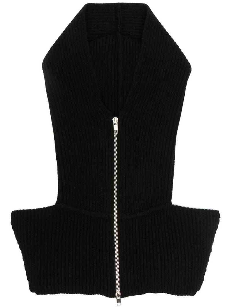 Cashmere In Love ribbed-knit hood - Black von Cashmere In Love