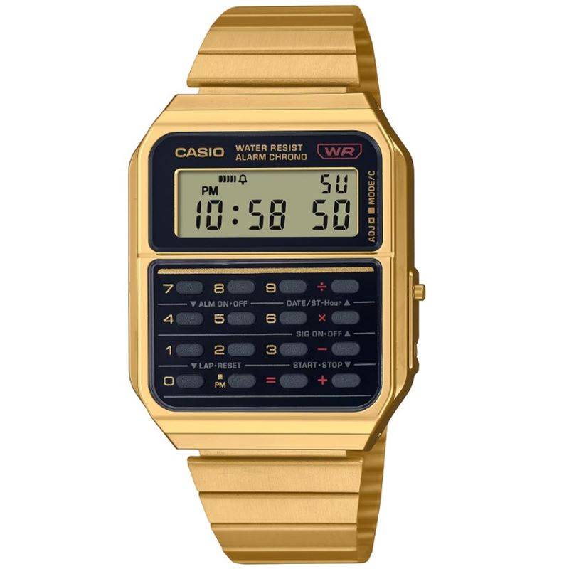 Black Friday Casio Vintage Edgy CA-500WEG-1AEF Calculator Herrenuhr von Casio