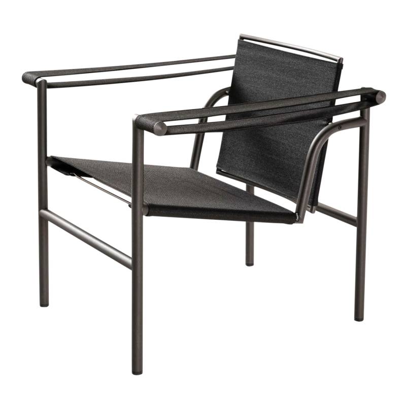 1 Fauteuil dossier basculant Outdoor LC1 Sessel, Gestell braun geprägt, Bezug outdoorstoff kemi l, 13l368 von Cassina