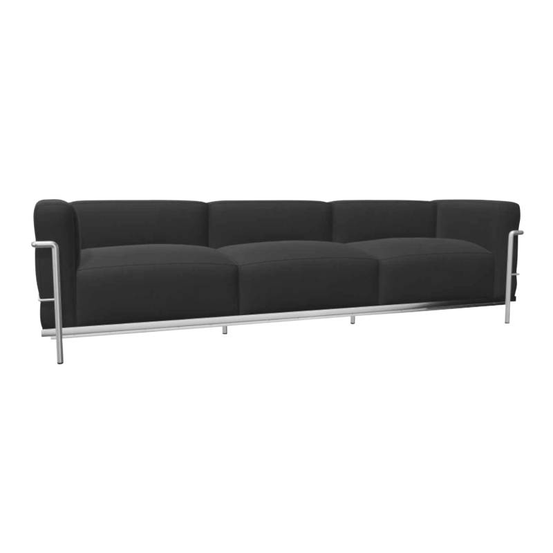 3 Fauteuil Grand Confort Grand Modèle Durable LC3 3er Öko-Sofa, Gestell stahl, schwarz lackiert, Bezug leder scozia x 13x202 von Cassina