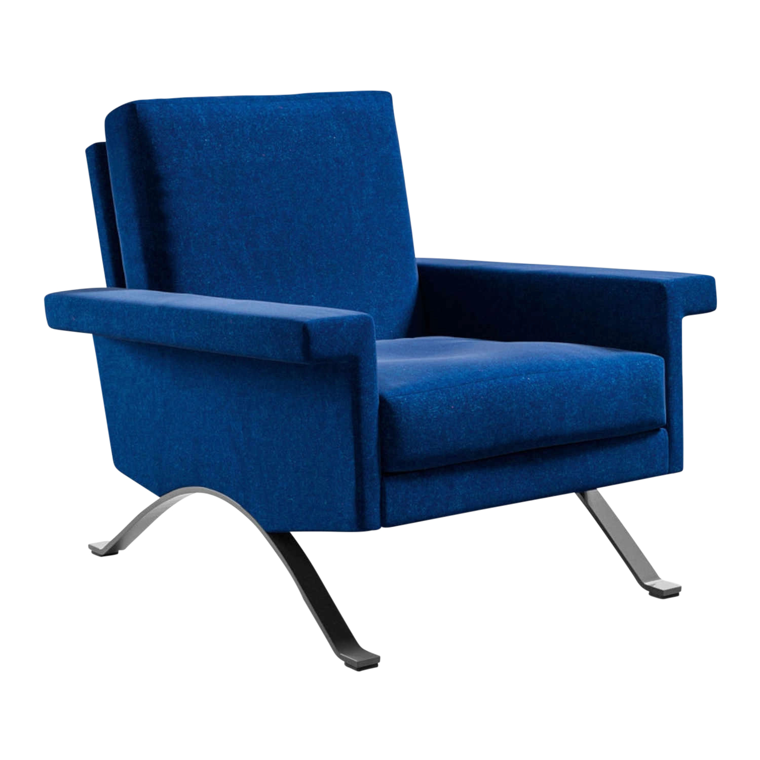 875 Sessel, Bezug stoff eremo e502, Gestell verchromt 875 Sessel, Bezug stoff eremo e502, Gestell verchromt von Cassina