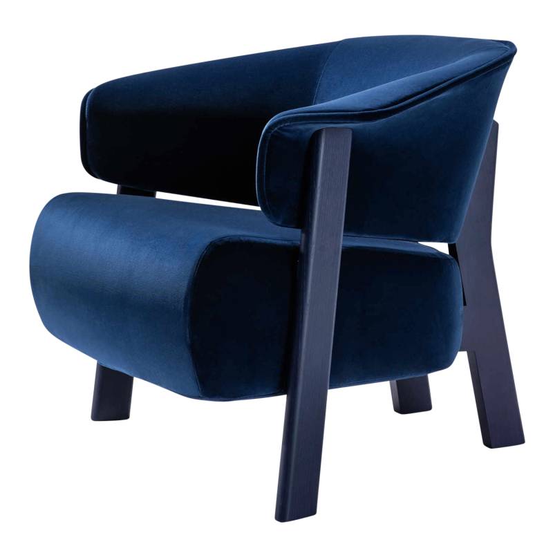 Back-Wing Armchair 571 Sessel, Gestell esche, amarant gebeizt, Bezug stoff eremo e505 von Cassina