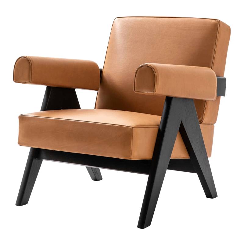 Capitol Complex Armchair 053 Sessel, Gestell eiche, naturfarbig, Bezug leder scozia x 13x290 von Cassina